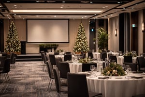 Corporate Christmas Celebration Setup in Seminar Hotel